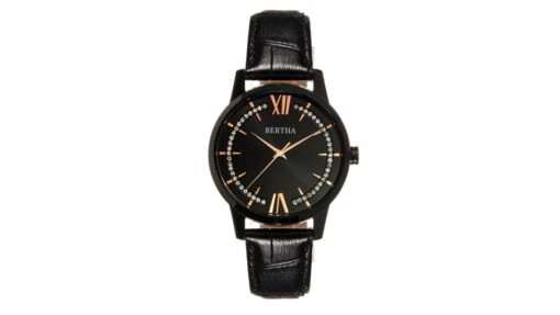 Bertha Prudence Leather-Band Watch - Womens -Outlet Camping Store opplanet bertha prudence leather band watch womens black black one size bthbs1405 main