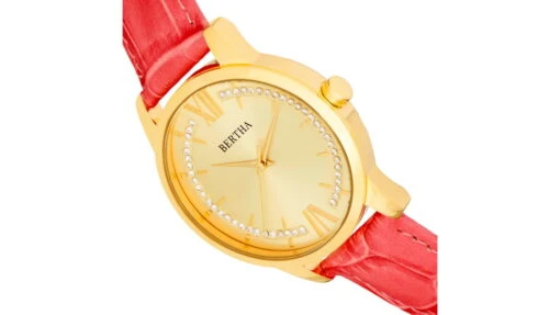 Bertha Prudence Leather-Band Watch - Womens -Outlet Camping Store opplanet bertha prudence leather band watch womens gold pink one size bthbs1403 av 2