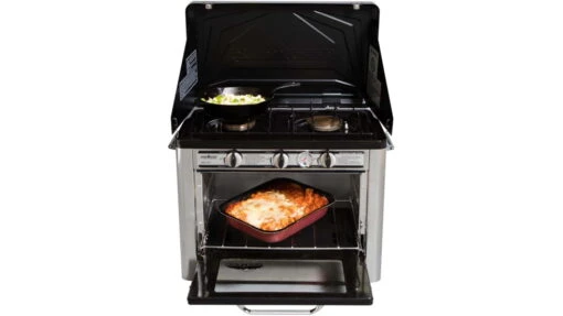 Camp Chef Outdoor Camp Oven -Outlet Camping Store opplanet camp chef outdoor camp oven 2 burner range gas oven single black silver coven av 2