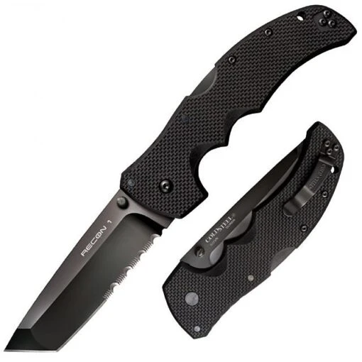 Cold Steel Recon 1 Tanto Point 50/50 -Outlet Camping Store opplanet cold steel recon 1 tanto point 50 50 4in blade length s35vn w dlc coating steel knife 27bth main