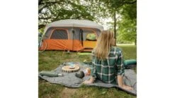 Core Equipment 10 Person Straight Wall Cabin Tent -Outlet Camping Store opplanet core equipment 10 person straight wall cabin tent orange gray 14 x 10 ft 40034 usage 1