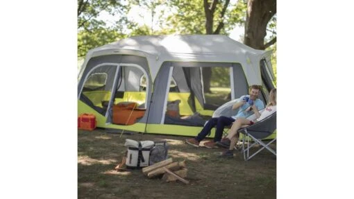 Core Equipment 12 Person Instant Cabin Tent With Double Awning -Outlet Camping Store opplanet core equipment 12 person instant cabin tent with double awning green gray 18 x 10 ft 40061 usage 2