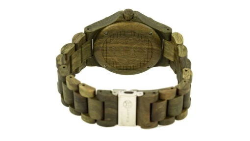 Earth Wood Gila Bracelet Watch W/Magnified Date -Outlet Camping Store opplanet earth gila watch olive wooden case ethew3304 back v1