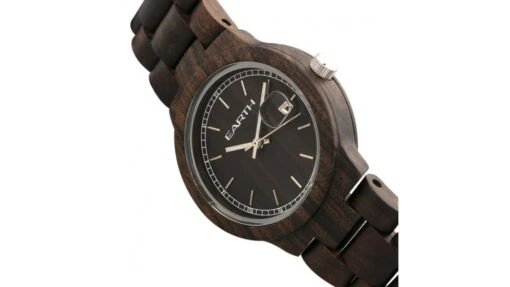 Earth Wood Biscayne Bracelet Watches W/Date -Outlet Camping Store opplanet earth wood biscayne bracelet watch w date dark brown one size ethew4202 av 2