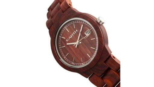 Earth Wood Biscayne Bracelet Watches W/Date -Outlet Camping Store opplanet earth wood biscayne bracelet watch w date red one size ethew4203 av 2