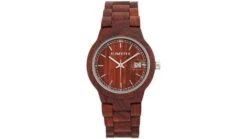 Earth Wood Biscayne Bracelet Watches W/Date -Outlet Camping Store opplanet earth wood biscayne bracelet watch w date red one size ethew4203 main