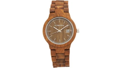 Earth Wood Biscayne Bracelet Watches W/Date -Outlet Camping Store opplanet earth wood biscayne wood bracelet watch w date olive standard ethew4204 main