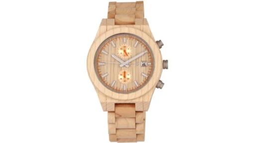 Earth Wood Castillo Bracelet Watch W/Date -Outlet Camping Store opplanet earth wood castillo bracelet watch w date khaki one size ethew5101 main