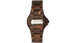 Earth Wood Gila Bracelet Watch W/Magnified Date -Outlet Camping Store opplanet earth wood gila bracelet watch w magnified date dark brown one size ethew3302 av 1