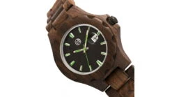 Earth Wood Gila Bracelet Watch W/Magnified Date -Outlet Camping Store opplanet earth wood gila bracelet watch w magnified date dark brown one size ethew3302 av 2