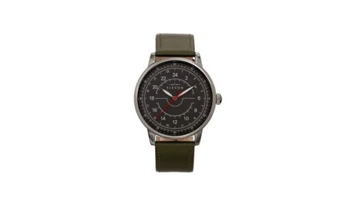 Elevon Gauge Leather-Band Watch - Mens -Outlet Camping Store opplanet elevon gauge leather band watch mens charcoal olive one size ele122 5 main