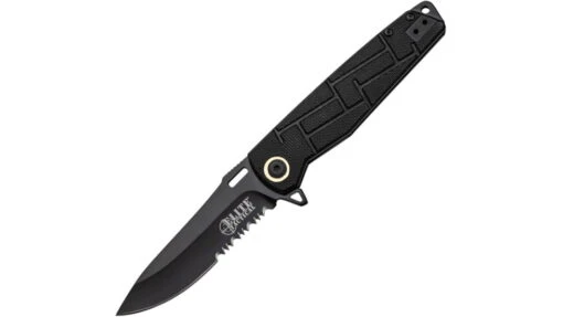 Elite Tactical Readiness Spring Assisted Knives -Outlet Camping Store opplanet elite tactical tactical linerlock folding knife black black textured nylon handle et a001bks main