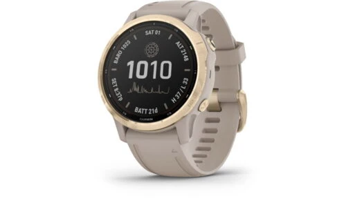 Garmin Fenix 6S Pro Solar Watch -Outlet Camping Store opplanet garmin fenix 6s pro solar watch light gold w light sand band 010 02409 10 main