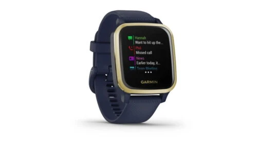 Garmin Venu SQ GPS Smartwatch - Music Edition -Outlet Camping Store opplanet garmin venu sq gps smartwatch music edition light gold aluminum bezel with navy case and silicone band 010 02426 02 av 2