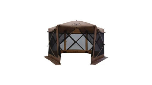 Gazelle G6 Deluxe 6-Sided Portable Gazebo Pop-Up Hub Screen Tent -Outlet Camping Store opplanet gazelle g6 deluxe 6 sided portable gazebo pop up hub screen tent badlands brown 8 person gg610br av 1