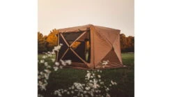 Gazelle G6 Deluxe 6-Sided Portable Gazebo Pop-Up Hub Screen Tent -Outlet Camping Store opplanet gazelle g6 deluxe 6 sided portable gazebo pop up hub screen tent badlands brown 8 person gg610br av 11