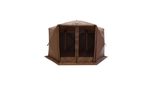 Gazelle G6 Deluxe 6-Sided Portable Gazebo Pop-Up Hub Screen Tent -Outlet Camping Store opplanet gazelle g6 deluxe 6 sided portable gazebo pop up hub screen tent badlands brown 8 person gg610br av 2