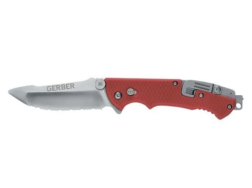 Gerber Hinderer Rescue -Outlet Camping Store opplanet gerber hinderer rescue serrated edge folding knife 3 5 inch blade and sheath main