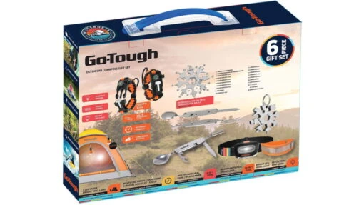 Go-Tough 7 Piece Camping Gift Set - Multi-Tool, Head Lamp, Tent Lamp, Bag, Fork/Spoon/Knife, Armband, Watch -Outlet Camping Store opplanet go tough 7 piece camping gift set multi multi tool head lamp tent lamp bag fork spoon knife armband watch multicolor small gt7001 main