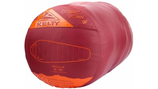 Kelty Cosmic 0 Deg 550 Down Sleeping Bag -Outlet Camping Store opplanet kelty cosmic down 0 sleeping bag fired brick red ochre right zip regular 35413521rr av 3