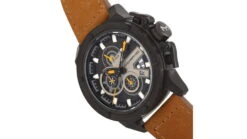 Morphic M81 Series Chronograph Leather-Band Watch W/Date -Outlet Camping Store opplanet morphic m81 series chronograph leather band watch w date camel black mens mph8106 av 2