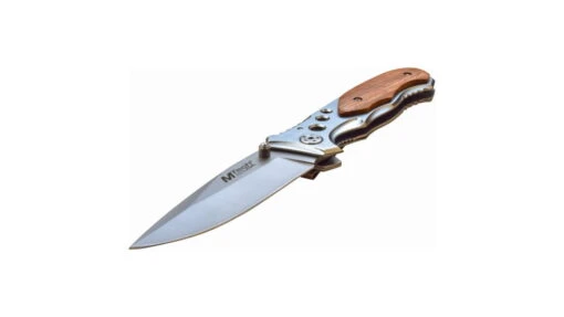 Mtech Drop Point Manual Folding Knife -Outlet Camping Store opplanet mtech drop point manual folding knife 3 25 in 3cr13 stainless steel stainless steel light brown mt 423rw av 3