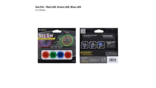 Nite Ize See 'Em LED Spoke Wheel Lights -Outlet Camping Store opplanet nite ize see em led red blue and green pack of 4 nse a1 4r3 main