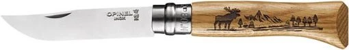 Opinel No. 8 Folding Knife -Outlet Camping Store opplanet opinel wild life moose folding knife no 8 3 35in w virobloc 12c27 sandvik ss oak handle wood 002337 main