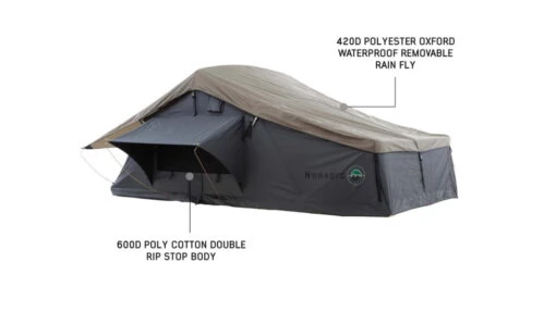 Overland Vehicle Systems Nomadic Extended Roof Top Tent - 3+ Person, 4 Season -Outlet Camping Store opplanet overland vehicle systems nomadic extended roof top tent w green rain fly 3p 4s 18139936 main