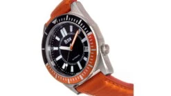 Reign Francis Leather-Band Watch W/Date -Outlet Camping Store opplanet reign francis leather band watch w date black orange one size reirn6305 av 2