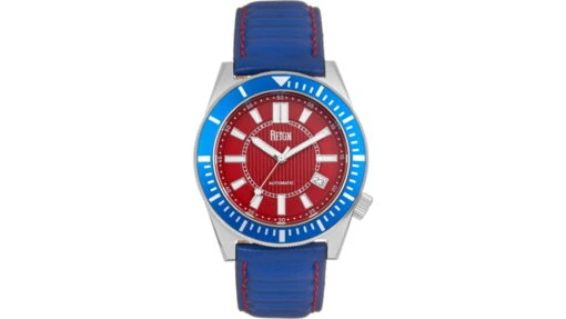 Reign Francis Leather-Band Watch W/Date -Outlet Camping Store opplanet reign francis leather band watch w date blue red one size reirn6306 main