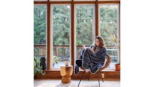 Rumpl Sherpa Fleece Blanket -Outlet Camping Store opplanet rumpl sherpa fleece blanket window pane slate throw tsfp wps t av 4