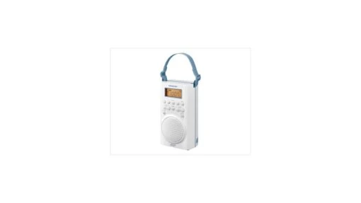 Sangean AM/FM/WX Waterproof Shower Radio Vertical Compact Design -Outlet Camping Store opplanet sangean am fm wx waterproof shower radio vertical compact design white small h 205 av 2