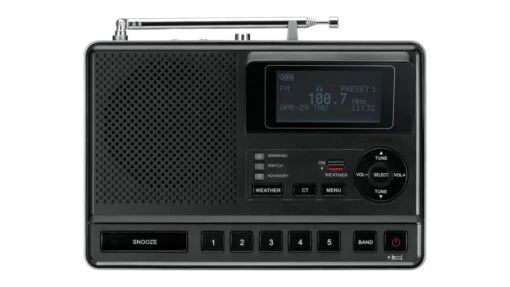 Sangean S.A.M.E. Weather Alert Radio W/ AM/FM Clock -Outlet Camping Store opplanet sangean s a m e weather hazard alert radio w am fm clock public alert radio noaa black gray cl 100 av 2