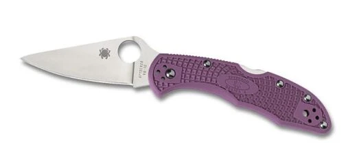 Spyderco Delica 4 -Outlet Camping Store opplanet spyderco delica4 lightweight purple frn handle flat ground fe blade fold knife c11fppr main