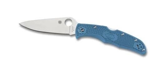 Spyderco Endura -Outlet Camping Store opplanet spyderco endura4 lightweight blue frn handle flat ground fe silver blade fold knife c1 main