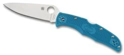 Spyderco Endura -Outlet Camping Store opplanet spyderco endura4 ltwt blue frn handle flat gr silver blade fold knife c10fpbl main