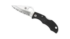 Spyderco Ladybug3 4.4in Black Folding Knife -Outlet Camping Store opplanet spyderco ladybug3 black frn handle serrated blade fold knife lbks3 main