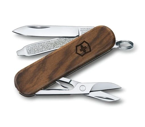 Victorinox Swiss Army Classic SD -Outlet Camping Store opplanet victorinox classic sd wood stainless steel swiss army knife walnut 58mm 0 6221 63 x1 main