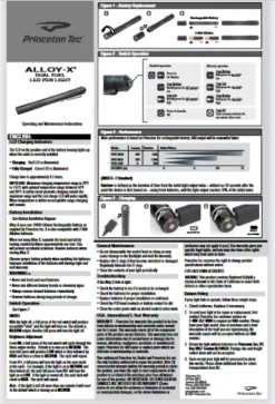 Princeton Tec Alloy-X -Outlet Camping Store tec full page instructions